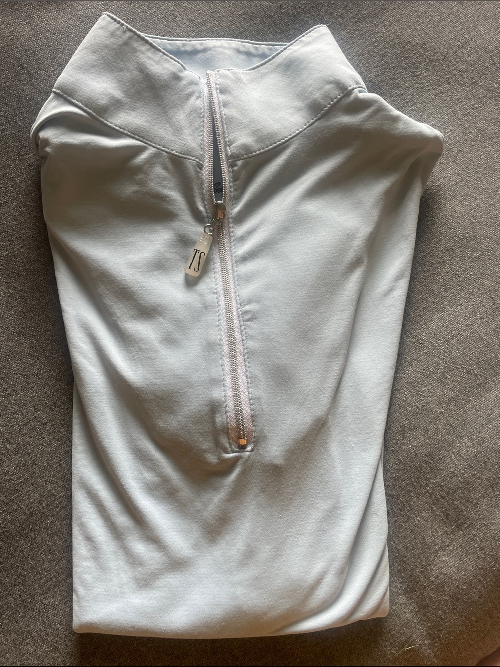 The Tailored Sportsman Light Blue Quarter-Zip Short Sleeve